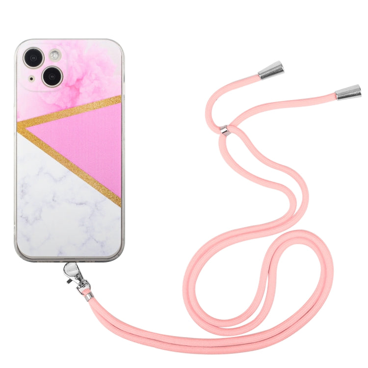 Lanyard Stitching Marble TPU Case, For iPhone 14, For iPhone 14 Max, For iPhone 14 Pro, For iPhone 14 Pro Max