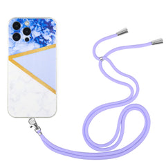 Lanyard Stitching Marble TPU Case, For iPhone 14, For iPhone 14 Max, For iPhone 14 Pro, For iPhone 14 Pro Max