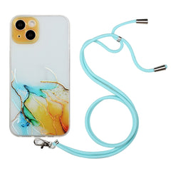 Hollow Marble Pattern TPU Shockproof Protective Case with Neck Strap Rope, For iPhone 14, For iPhone 14 Plus, For iPhone 14 Pro, For iPhone 14 Pro Max, For iPhone 14 Max