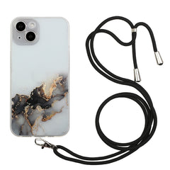 Hollow Marble Pattern TPU Shockproof Protective Case with Neck Strap Rope, For iPhone 14, For iPhone 14 Plus, For iPhone 14 Pro, For iPhone 14 Pro Max, For iPhone 14 Max