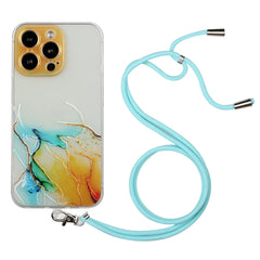 Hollow Marble Pattern TPU Shockproof Protective Case with Neck Strap Rope, For iPhone 14, For iPhone 14 Plus, For iPhone 14 Pro, For iPhone 14 Pro Max, For iPhone 14 Max