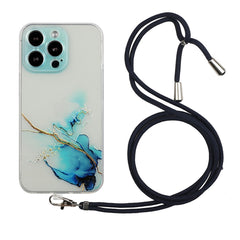 Hollow Marble Pattern TPU Shockproof Protective Case with Neck Strap Rope, For iPhone 14, For iPhone 14 Plus, For iPhone 14 Pro, For iPhone 14 Pro Max, For iPhone 14 Max