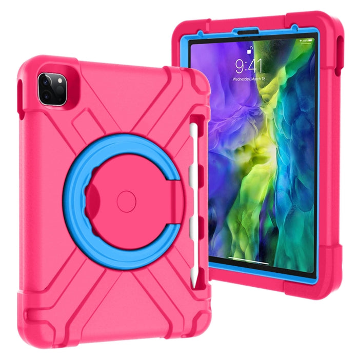 Estuche a prueba de golpes de combinación de PC + silicona con soporte y asa giratorios de 360 ​​grados, para iPad Pro 11 (2020), para Galaxy Tab A 8.0 (2019)
