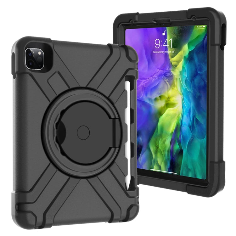Stoßfeste Kombinationshülle aus PC und Silikon mit um 360 Grad drehbarer Halterung und Griff, für iPad Pro 11 (2020), für Galaxy Tab A 8.0 (2019)