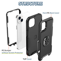 3 in 1 Ring Holder Phone Case, For iPhone 14, For iPhone 14 Plus, For iPhone 14 Pro, For iPhone 14 Pro Max