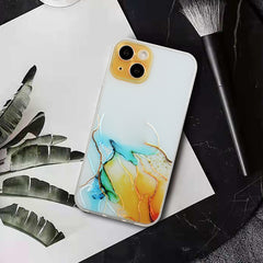 Hollow Marble Pattern TPU Straight Edge Fine Hole Protective Case, For iPhone 14, For iPhone 14 Plus, For iPhone 14 Pro, For iPhone 14 Pro Max