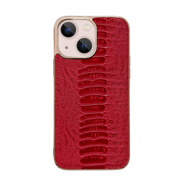 Genuine Leather Pinshang Series Nano Electroplating Phone Case, For iPhone 14, For iPhone 14 Plus, For iPhone 14 Pro, For iPhone 14 Pro Max, For iPhone 13, For iPhone 13 Pro