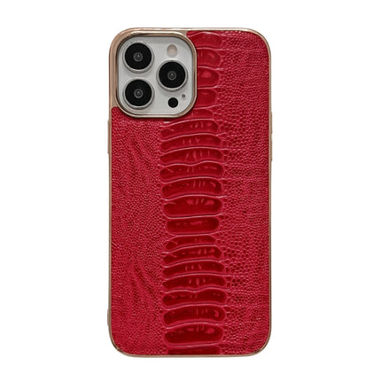 Genuine Leather Pinshang Series Nano Electroplating Phone Case, For iPhone 14, For iPhone 14 Plus, For iPhone 14 Pro, For iPhone 14 Pro Max, For iPhone 13, For iPhone 13 Pro