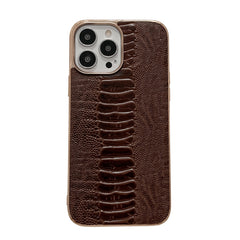 Genuine Leather Pinshang Series Nano Electroplating Phone Case, For iPhone 14, For iPhone 14 Plus, For iPhone 14 Pro, For iPhone 14 Pro Max, For iPhone 13, For iPhone 13 Pro, For iPhone 13 Pro Max