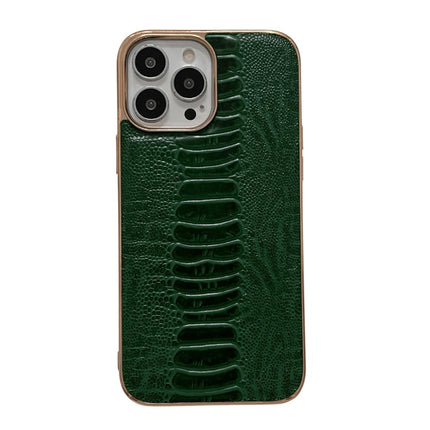 Genuine Leather Pinshang Series Nano Electroplating Phone Case, For iPhone 14, For iPhone 14 Plus, For iPhone 14 Pro, For iPhone 14 Pro Max, For iPhone 13, For iPhone 13 Pro