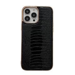 Genuine Leather Pinshang Series Nano Electroplating Phone Case, For iPhone 14, For iPhone 14 Plus, For iPhone 14 Pro, For iPhone 14 Pro Max, For iPhone 13, For iPhone 13 Pro, For iPhone 13 Pro Max