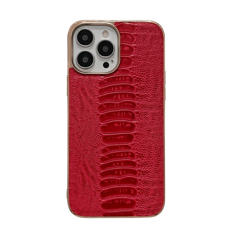 Genuine Leather Pinshang Series Nano Electroplating Phone Case, For iPhone 14, For iPhone 14 Plus, For iPhone 14 Pro, For iPhone 14 Pro Max, For iPhone 13, For iPhone 13 Pro