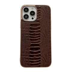 Genuine Leather Pinshang Series Nano Electroplating Phone Case, For iPhone 14, For iPhone 14 Plus, For iPhone 14 Pro, For iPhone 14 Pro Max, For iPhone 13, For iPhone 13 Pro, For iPhone 13 Pro Max