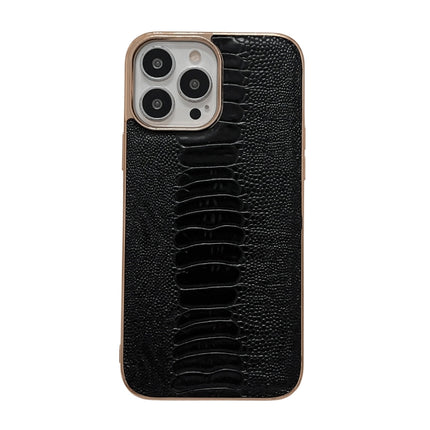 Genuine Leather Pinshang Series Nano Electroplating Phone Case, For iPhone 13 Pro Max