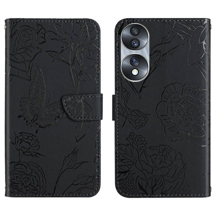 HT03 Skin Feel Butterfly Embossed Flip Leather Phone Case, For Realme GT Neo2, For Honor 70, For Realme GT Neo 3