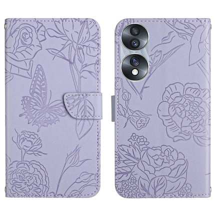 HT03 Skin Feel Butterfly Embossed Flip Leather Phone Case, For Realme GT Neo2, For Honor 70, For Realme GT Neo 3