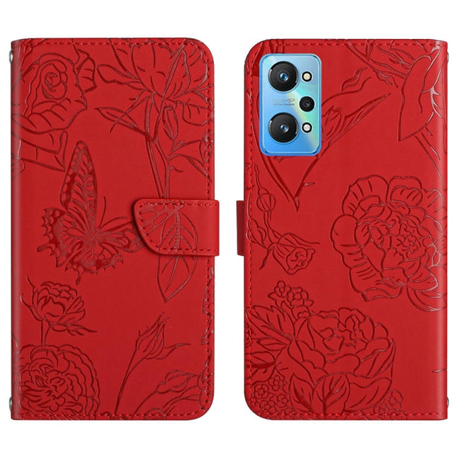 HT03 Skin Feel Butterfly Embossed Flip Leather Phone Case, For Realme GT Neo2, For Honor 70, For Realme GT Neo 3