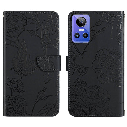 HT03 Skin Feel Butterfly Embossed Flip Leather Phone Case, For Realme GT Neo2, For Honor 70, For Realme GT Neo 3