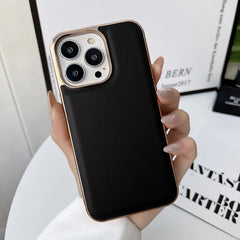 Genuine Leather Xiaoya Series Nano Electroplating Phone Case, For iPhone 14, For iPhone 14 Plus, For iPhone 14 Pro, For iPhone 14 Pro Max, For iPhone 13, For iPhone 13 Pro, For iPhone 13 Pro Max