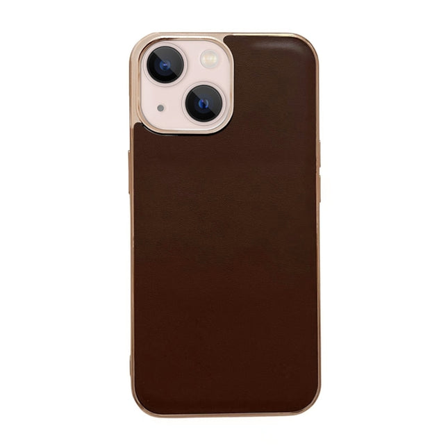 Genuine Leather Xiaoya Series Nano Electroplating Phone Case, For iPhone 14, For iPhone 14 Plus, For iPhone 14 Pro, For iPhone 14 Pro Max, For iPhone 13, For iPhone 13 Pro