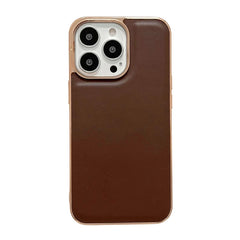 Genuine Leather Xiaoya Series Nano Electroplating Phone Case, For iPhone 14, For iPhone 14 Plus, For iPhone 14 Pro, For iPhone 14 Pro Max, For iPhone 13, For iPhone 13 Pro, For iPhone 13 Pro Max