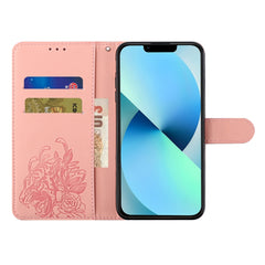 Tiger Flower Embossing Leather Phone Case, For iPhone 14, For iPhone 14 Plus, For iPhone 14 Pro, For iPhone 14 Pro Max