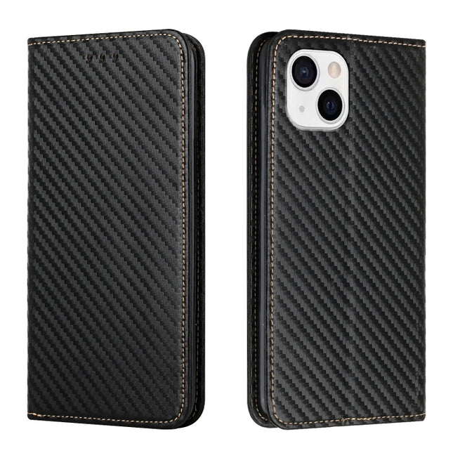 Carbon Fiber Texture Magnetic Flip Leather Phone Case