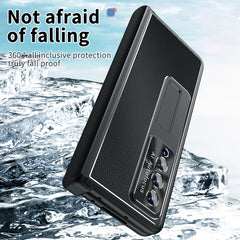 Litchi Pattern Magnetic Shell Film Integrated Shockproof Phone Case