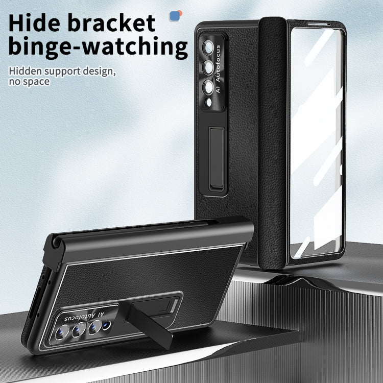 Litchi Pattern Magnetic Shell Film Integrated Shockproof Phone Case