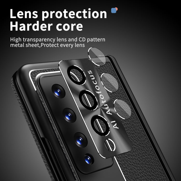 Litchi Pattern Magnetic Shell Film Integrated Shockproof Phone Case
