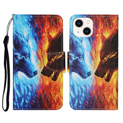 3D Colored Drawing Flip Leather Phone Case, For iPhone 14