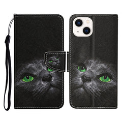 3D Colored Drawing Flip Leather Phone Case, For iPhone 14