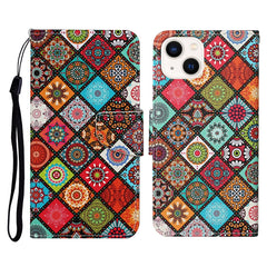 3D Colored Drawing Flip Leather Phone Case, For iPhone 14