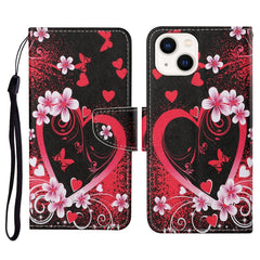 3D Colored Drawing Flip Leather Phone Case, For iPhone 14