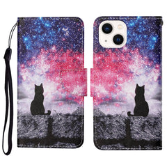 3D Colored Drawing Flip Leather Phone Case, For iPhone 14