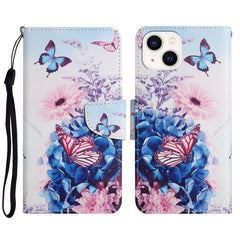 3D Colored Drawing Flip Leather Phone Case, For iPhone 14