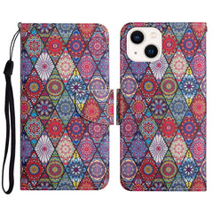 3D Colored Drawing Flip Leather Phone Case, For iPhone 14