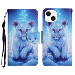 3D Colored Drawing Flip Leather Phone Case, For iPhone 14