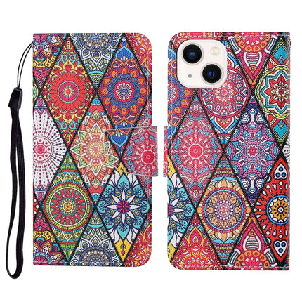3D Colored Drawing Flip Leather Phone Case, For iPhone 14