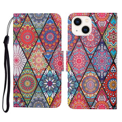 3D Colored Drawing Flip Leather Phone Case, For iPhone 14