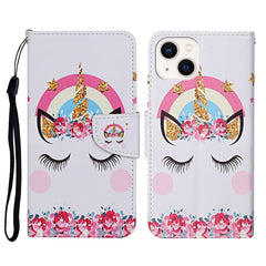 3D Colored Drawing Flip Leather Phone Case, For iPhone 14