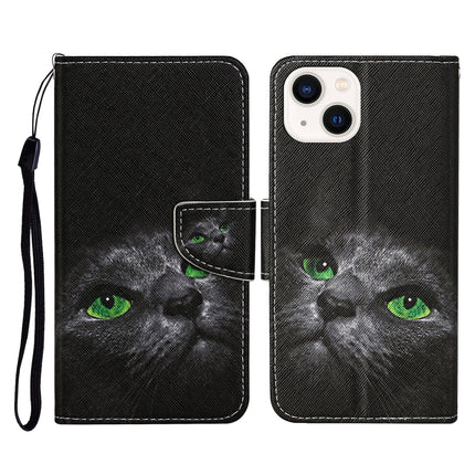 3D Colored Drawing Flip Leather Phone Case, For iPhone 14 Plus