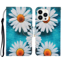 3D Colored Drawing Flip Leather Phone Case, For iPhone 14 Pro