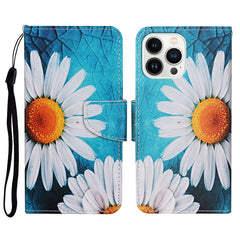 3D Colored Drawing Flip Leather Phone Case, For iPhone 14 Pro