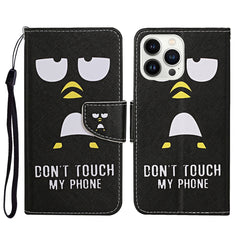 3D Colored Drawing Flip Leather Phone Case, For iPhone 14 Pro