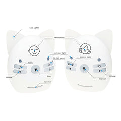 Wireless Audio Baby Monitor Support Voice Monitoring + Intercom + Night Light without Battery