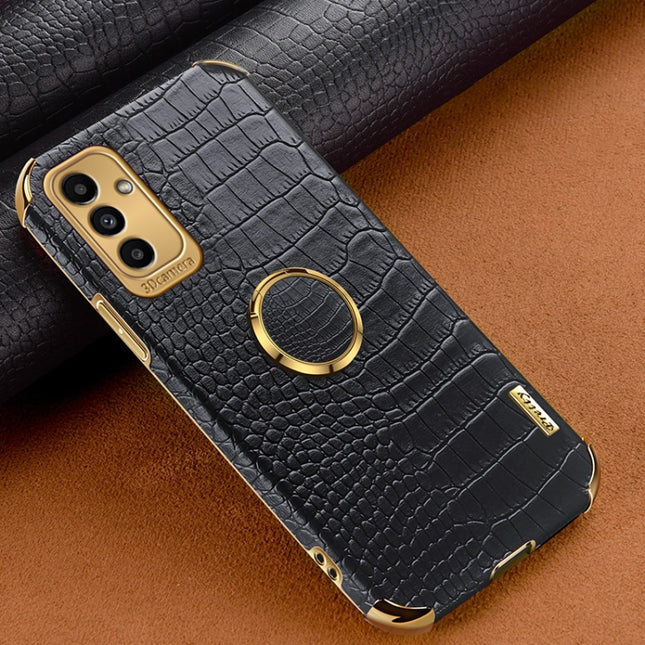 6D Electroplating Crocodile Texture Phone Case With Holder, For Samsung Galaxy A13 5G, For Samsung Galaxy A23 5G, For Samsung Galaxy A53, For Samsung Galaxy M52 5G