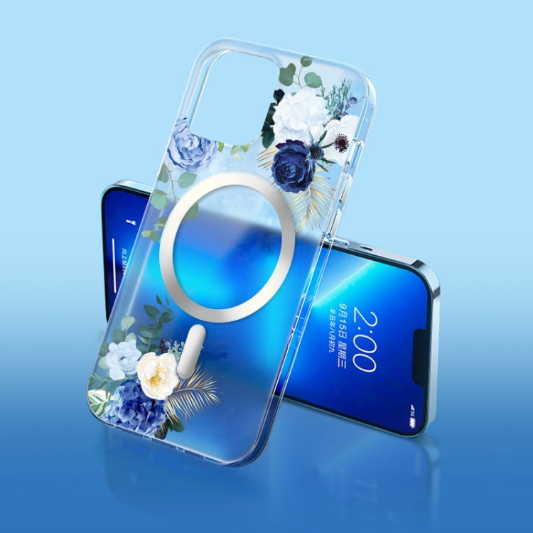 Flower Frosted MagSafe Phone Case, For iPhone 14, For iPhone 14 Plus, For iPhone 14 Pro