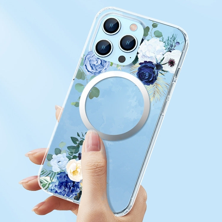 Flower Frosted MagSafe Phone Case, For iPhone 14, For iPhone 14 Plus, For iPhone 14 Pro