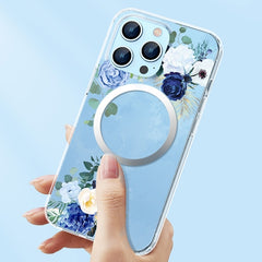 Flower Frosted MagSafe Phone Case, For iPhone 14, For iPhone 14 Plus, For iPhone 14 Pro, For iPhone 14 Pro Max